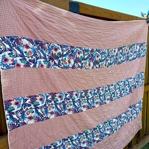 Vintage Heavy Handmade Quilt Grandmacore Cottage Core Granny Chic 71"x61"